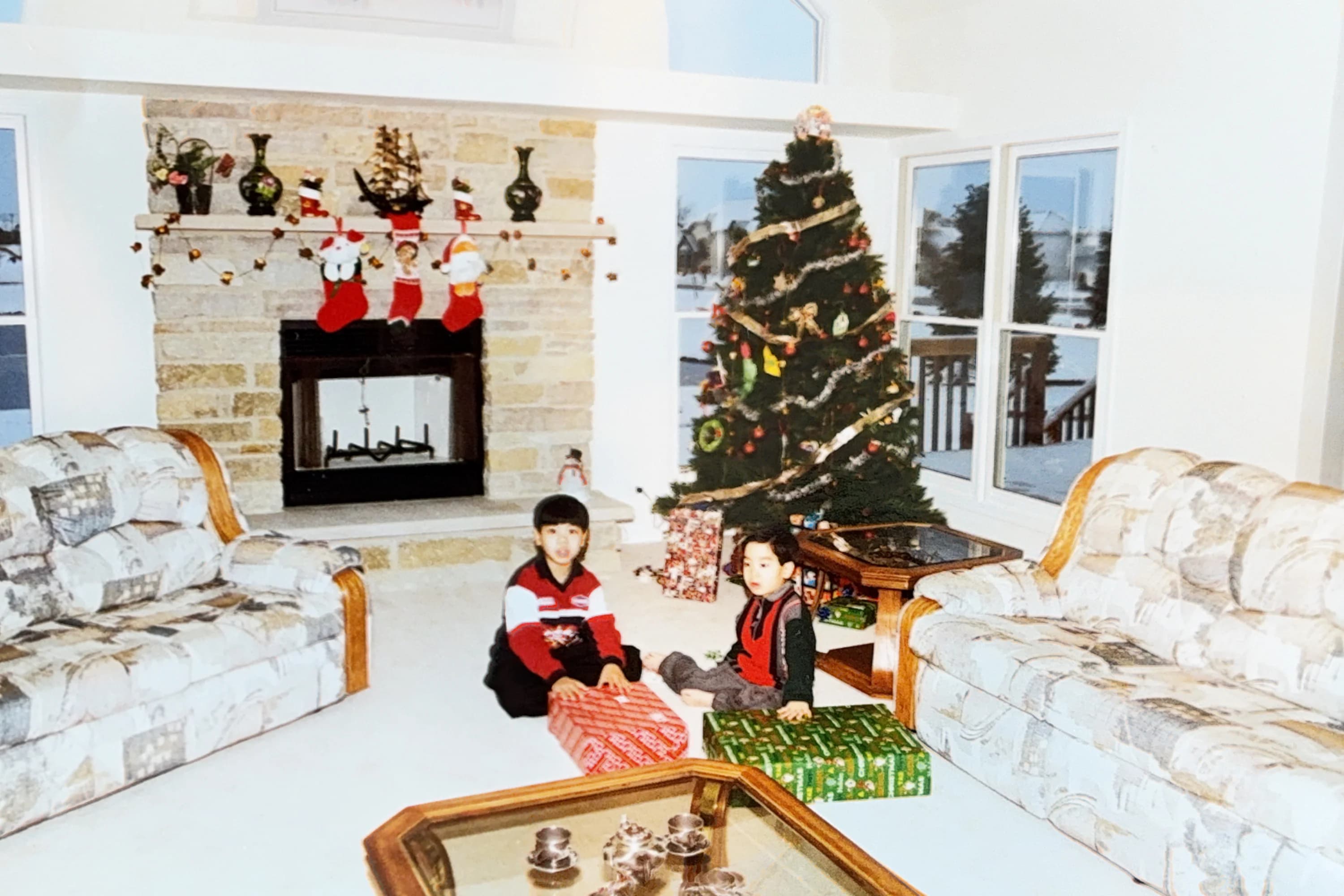 Gary and his brother, Christmas morning