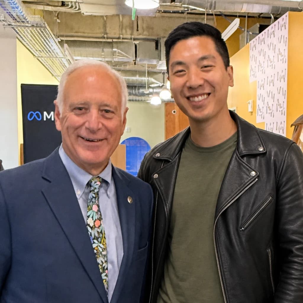 Meeting the Mayor of Austin at a Meta event he spoke at