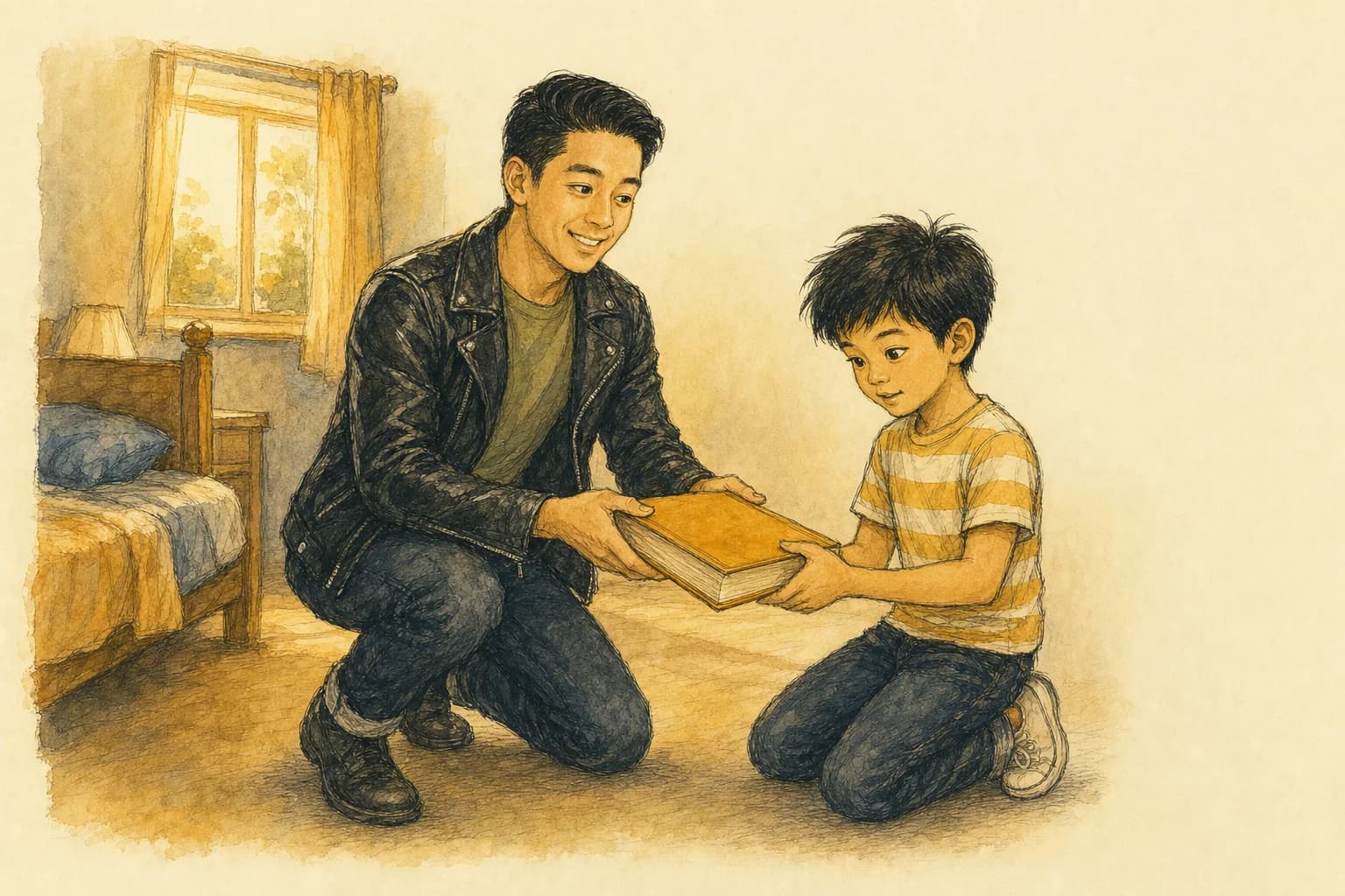 Real Life: handing the book back to the kid